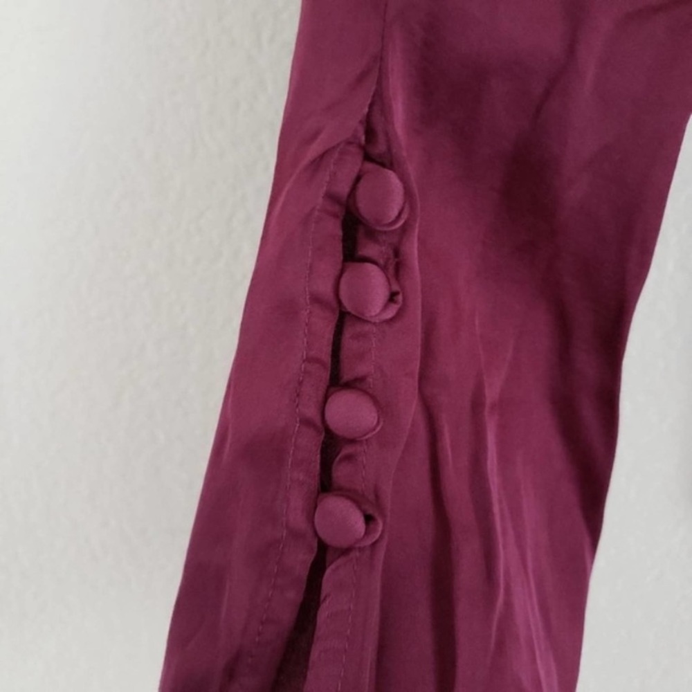 YFB Avery Peplum Cranberry Long Sleeve Blouse Size Small - Picture 4 of 7